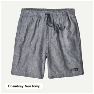 Patagonia Men's Shorts Baggies Natural Small Organic Cotton Navy Chambray
